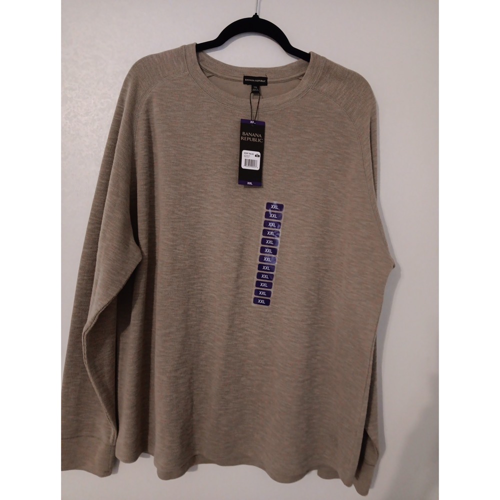 NWT Banana Republic Sweater Timber Wolf Double Knit Crew  Sz. XXL‎